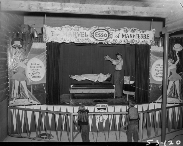 CVA 180-2385 - Esso display, the marvel of Marvelube magic show 1953 No attribution. PNE Photo